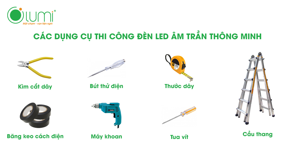 Dụng cụ lắp đặt đèn led âm trần cảm ứng