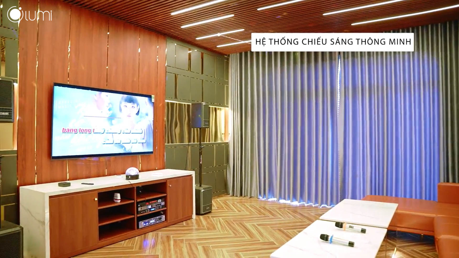 Phòng karaoke được lắp đặt giải pháp chiếu sáng thông minh