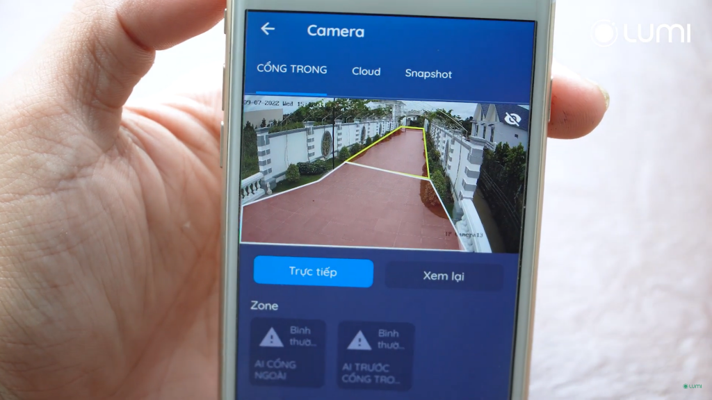 AI Camera Hub giúp khoanh vùng các khu vực an ninh
