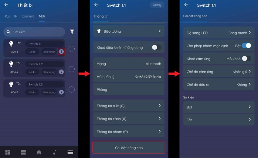 Cách cài đặt công tắc thông minh