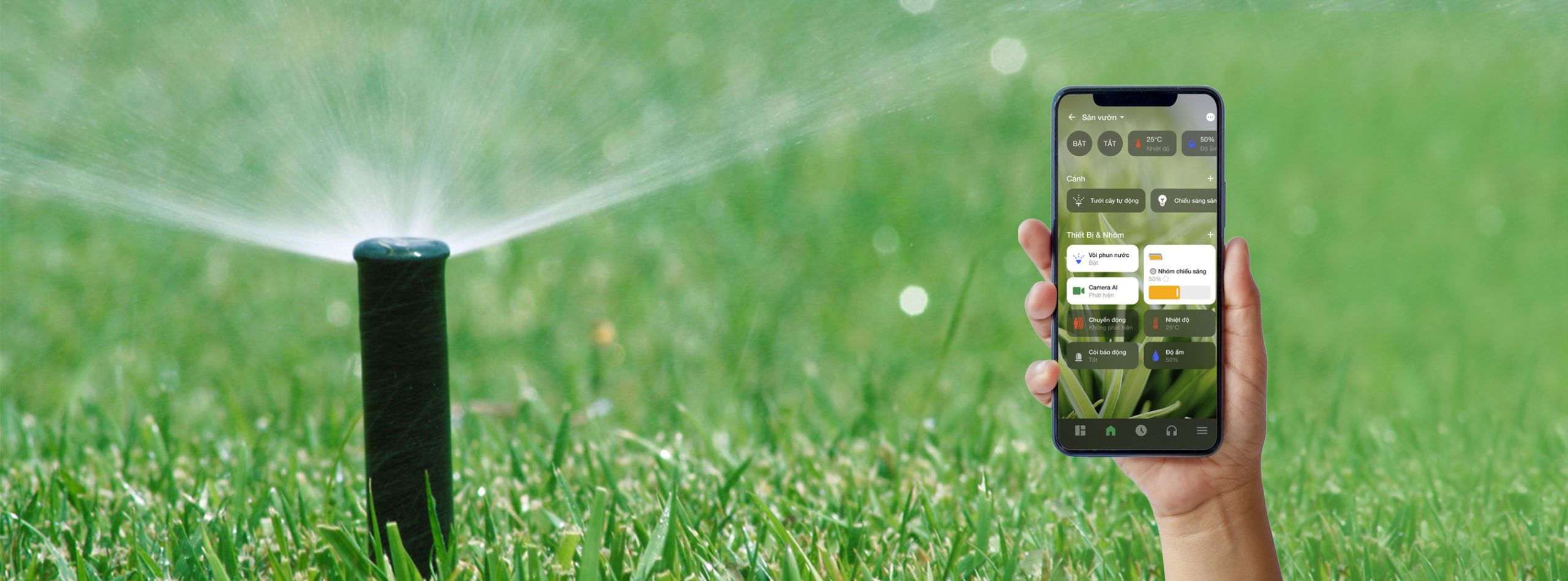 Giải pháp tưới sân vườn tự động