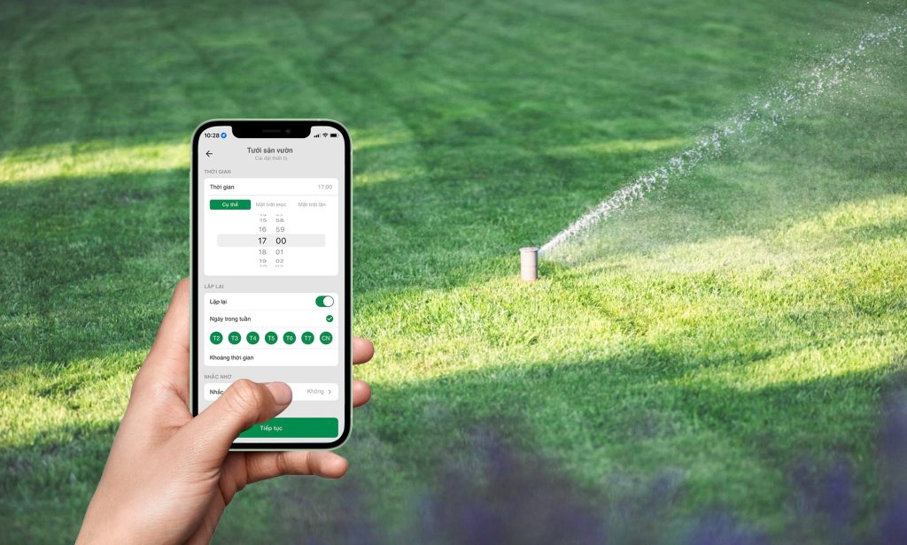 Hẹn giờ tưới sân vườn