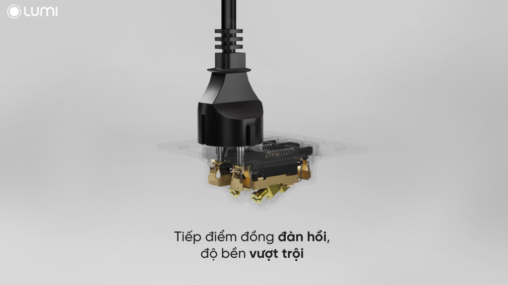 Cụm tiếp điểm được nâng cấp với vật liệu cao cấp, cho phép cắm rút >10.000 lần