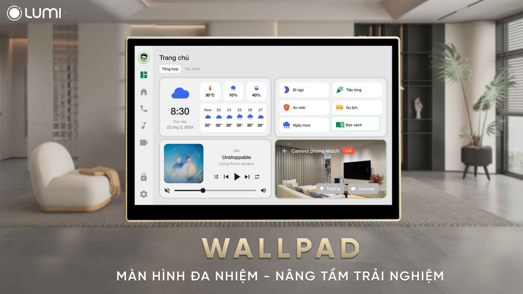 Wallpad - màn hình cảm ứng gắn tường tối ưu cho nhà thông minh