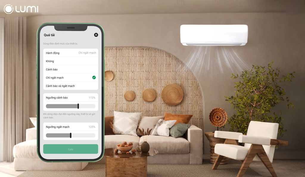 Aptomat chống giật cho phép người dùng chủ động cài đặt ngưỡng an toàn, giúp bảo vệ các thiết bị điện quan trọng trong gia đình