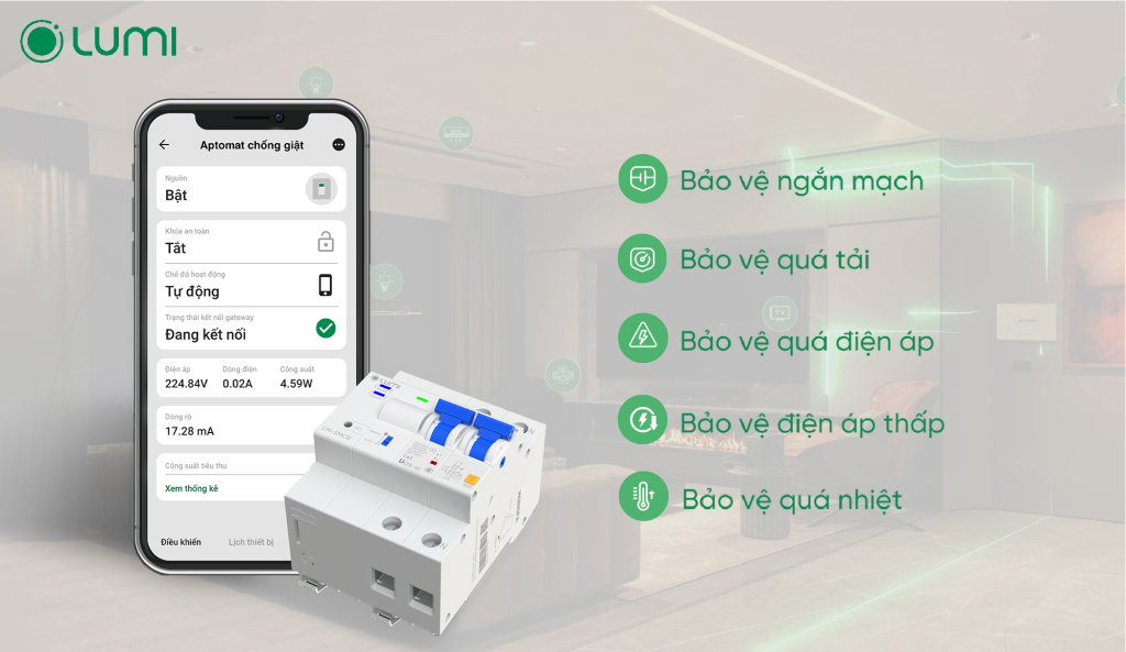 Aptomat chống giật được “trang bị” đa chế độ bảo vệ, đảm bảo an toàn các thiết bị điện