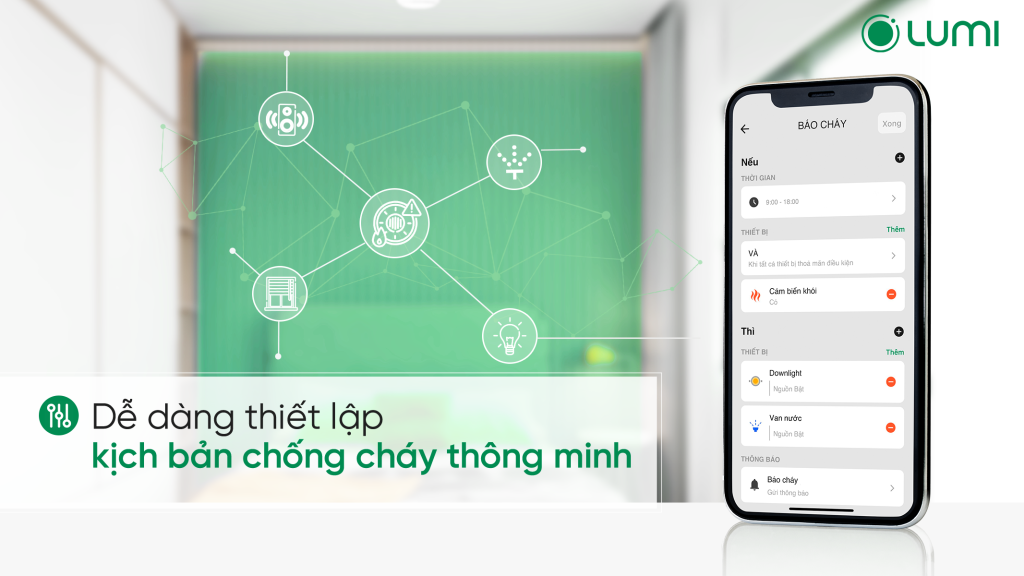 Nâng cao an toàn với tính năng thiết lập kịch bản thông minh trên app Lumi Life+
