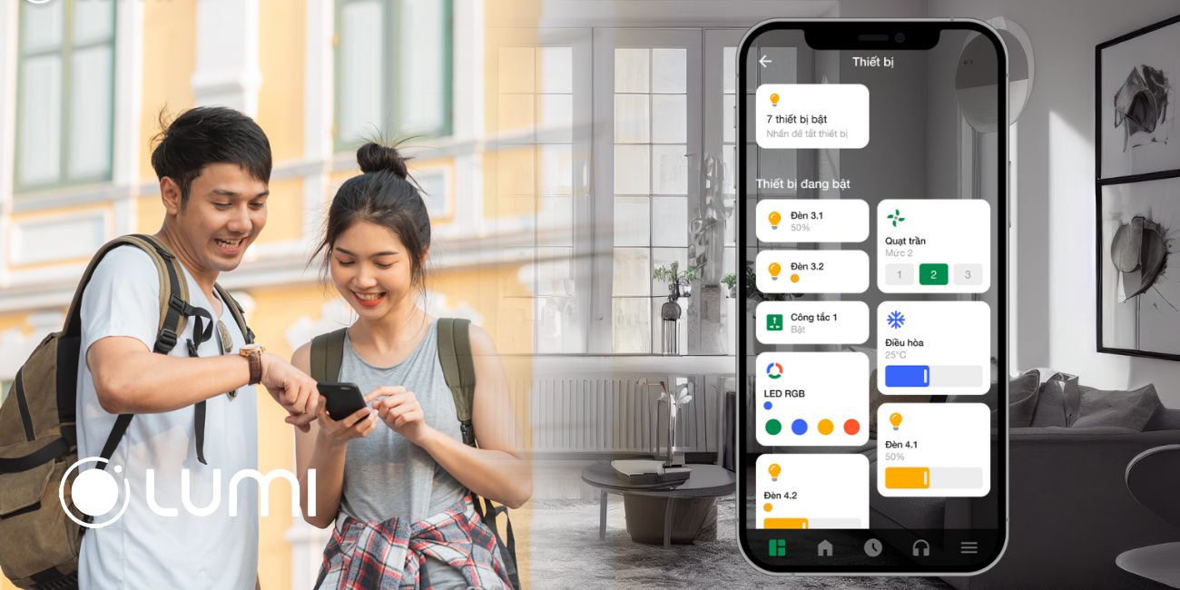Ứng dụng LUMI Life+ cho phép tạo các kịch bản thông minh theo thói quen sống