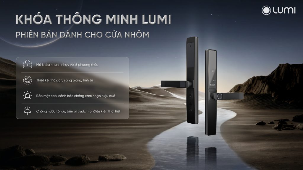 Khóa thông minh Lumi phiên bản cửa nhôm
