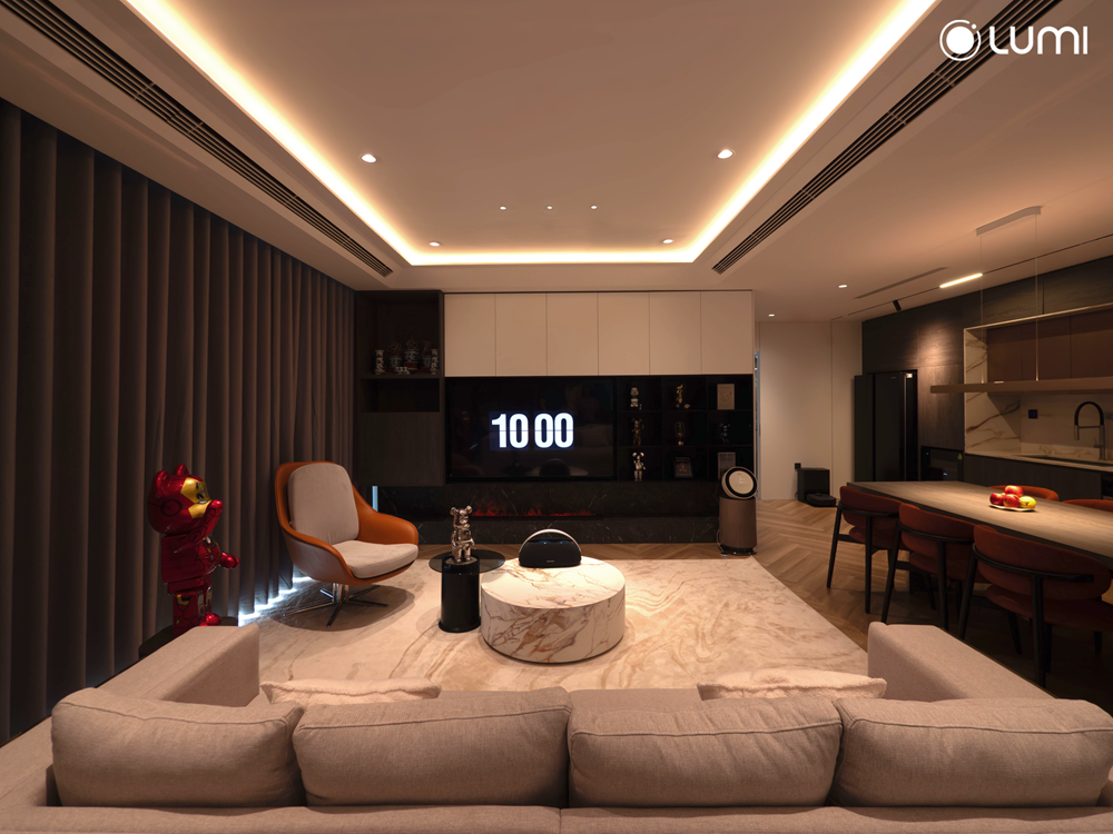 Phòng khách full thiết bị smarthome, smartlighting - Ngữ cảnh thư giãn