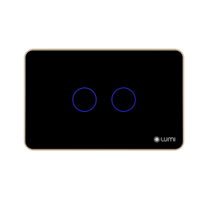 Công tắc cảm ứng Luto kính phẳng, viền thẳng - 2 nút | Chữ Nhật