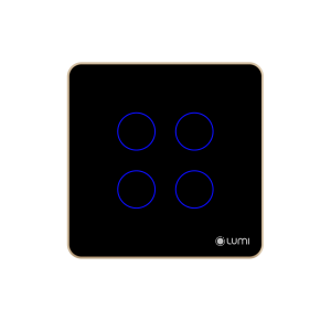 Công tắc cảm ứng Luto kính phẳng, viền thẳng - 4 nút | Vuông