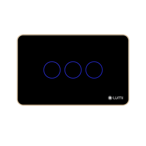Công tắc cảm ứng Luto kính phẳng, viền thẳng - 3 nút | Chữ Nhật