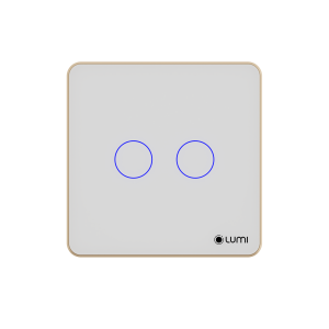 Công tắc cảm ứng Luto kính phẳng, viền thẳng - 2 nút | Vuông