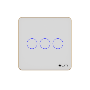 Công tắc cảm ứng Luto kính phẳng, viền thẳng - 3 nút | Vuông